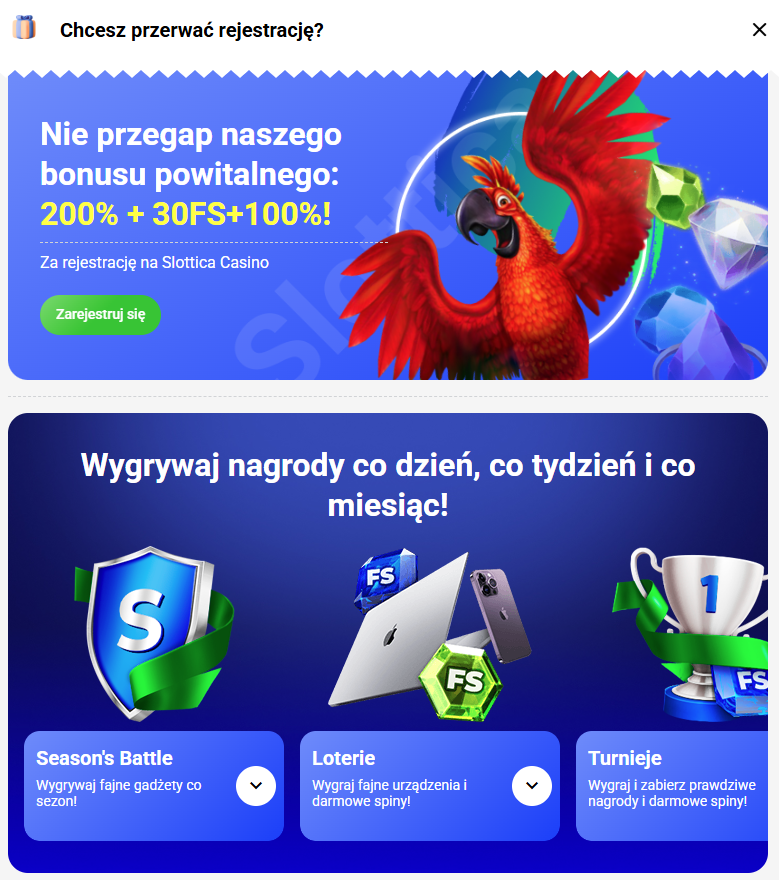 Jak założyć nowe konto w Slottica Casino?