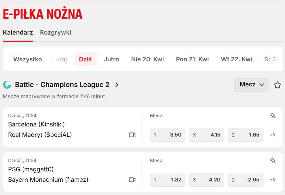 Wirtualne sporty na stronie buka